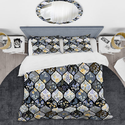 Ensemble de housse de couette à motif patchwork noir