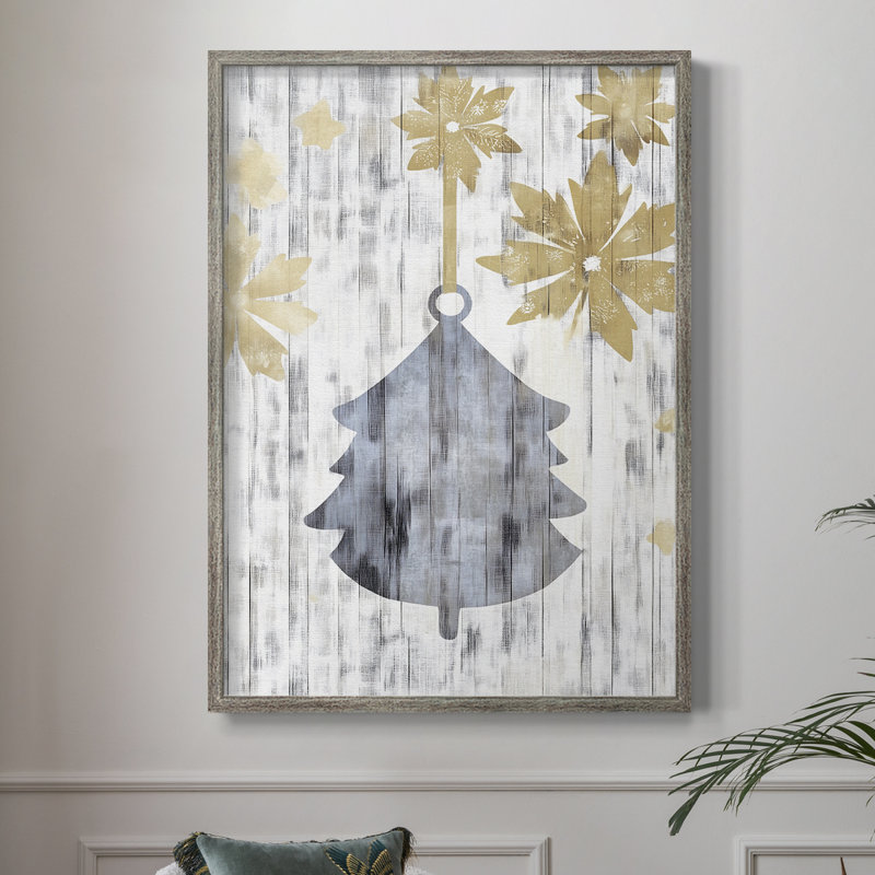 «Christmas Holiday Art CMXLVI», reproduction d'art encadrée - bois massif XMA171722, H 11 po x l 9 po