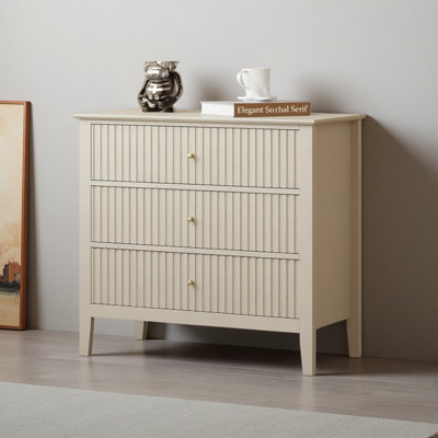 Table de chevet large 32 po à 3 tiroirs, grande table de bout moderne pour chambre à coucher