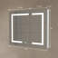 Pharmacie de salle de bain éclairée à DEL avec miroir, 30 po x 26 po, Pharmacie encastrée ou à surface, désembuage, gradation continue, changement de température de couleur, 2 prises, tablettes de rangement