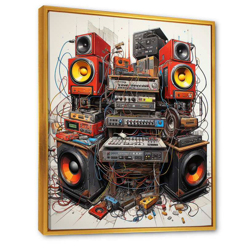 Schéma d'un plateau tournant sur toile, H 40 po x l 30 po x P 1,5 po, Cadre flottant doré