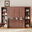 Lit escamotable Azfar avec bureau et bibliothèque, blanc-1628020120-1612059197