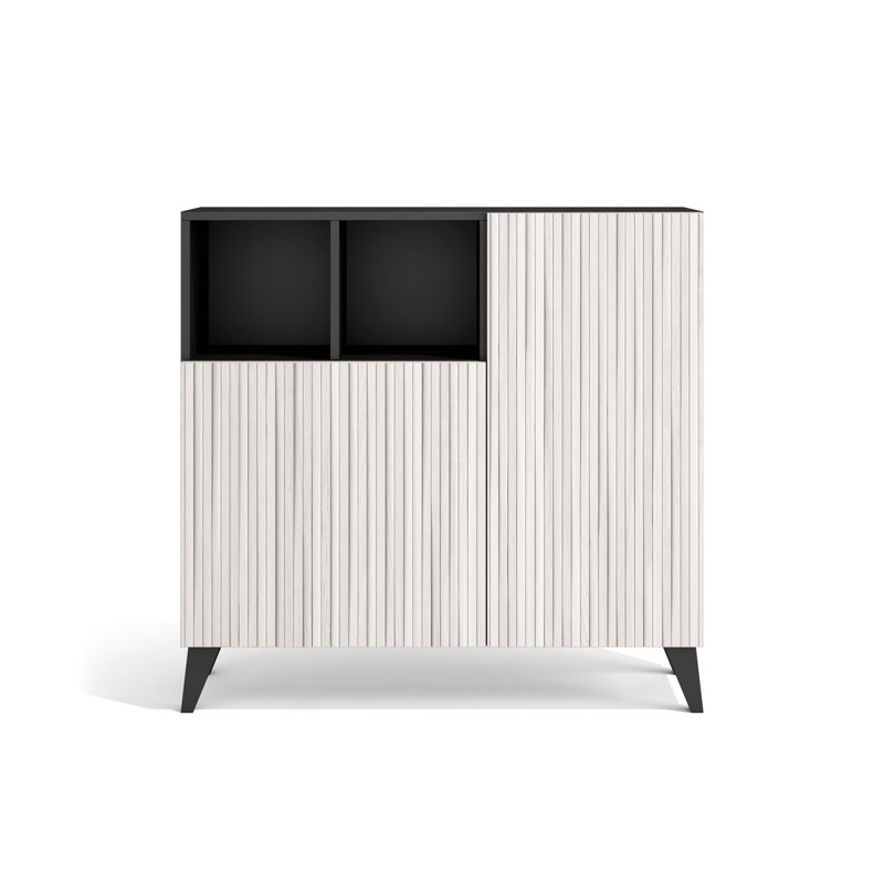 Moss 12 Pair Shoe Storage Cabinet, White Wood