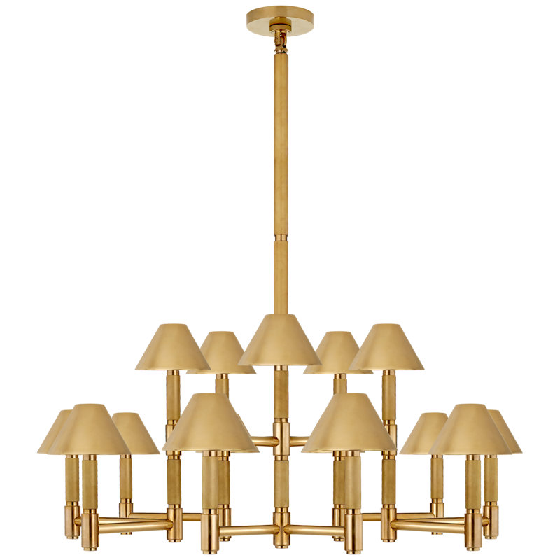 Ralph Lauren Barrett 15 Light Chandelier, Natural Brass