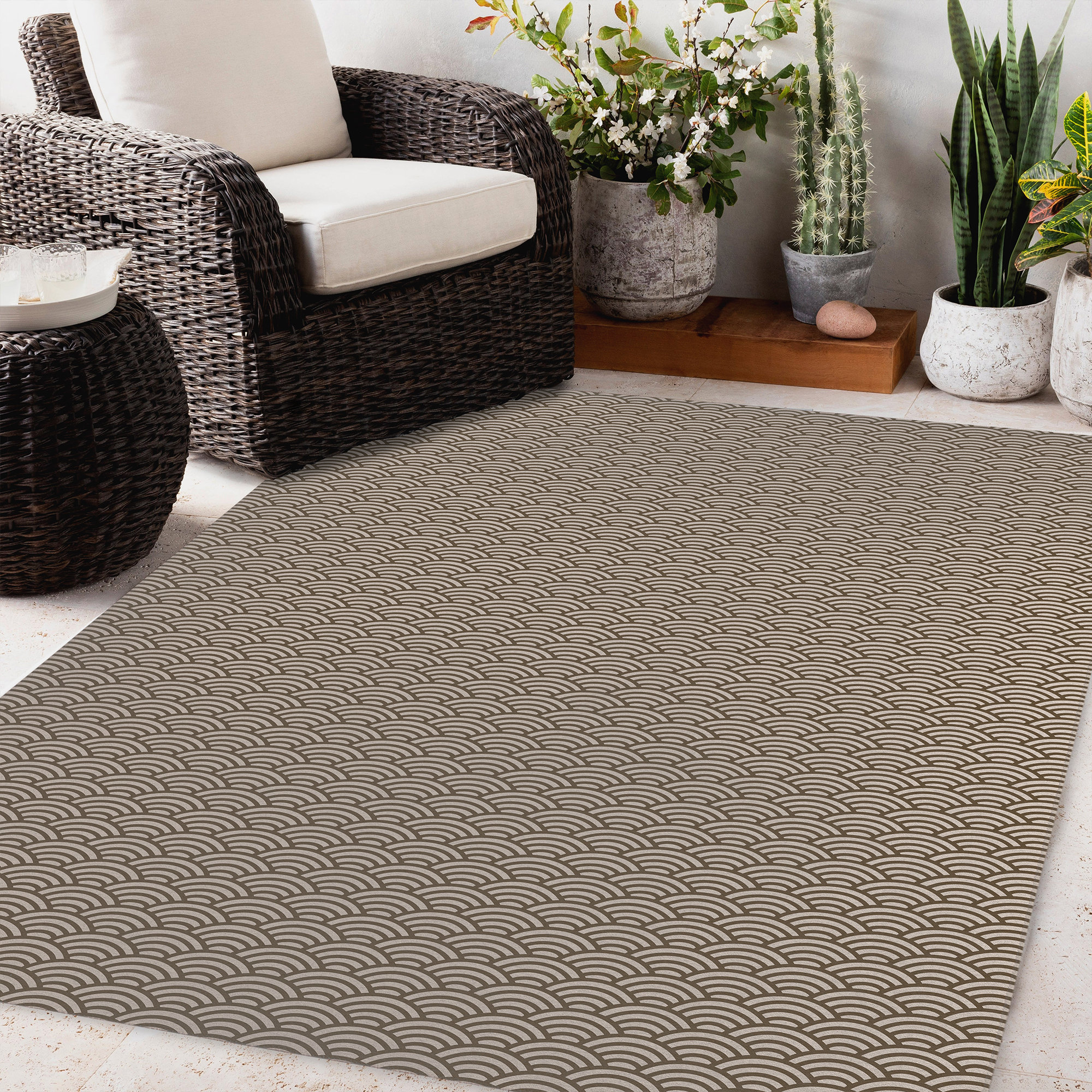 Wayfair Tan Rugs Highland Dunes Bollman Geometric Tan Indoor / Outdoor Area Rug ...