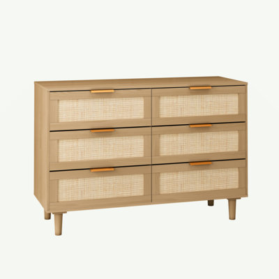 6 Drawers Rattan Dresser Rattan Drawer, Bedroom,Living Room