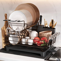 Joseph Joseph Excel 2 Tier Stainless Steel Dish Rack with Soap