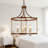 6-Light Drum Chandelier Pendant Lighting Fixture For Kitchen Island, Dining Room And Living Room, Retro Farmhouse Design With Antique Bronze Finish