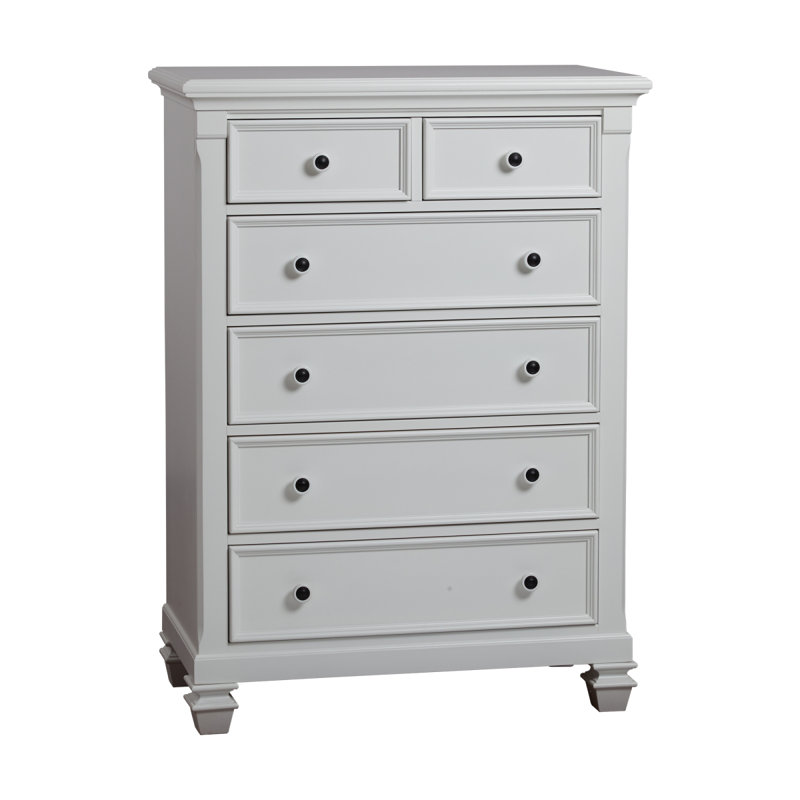 Commode 6 tiroirs Glendale blanc pur