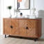 Armoire de rangement décorative, armoire d'appoint moderne avec tablettes réglables, buffet autoportant avec quatre portes, armoire décorative avec 4 portes pour le couloir du salon