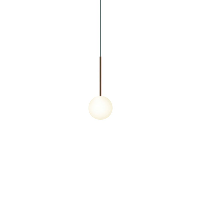 Luminaire suspendu sphère Bola, Or rose, H 14 po x l 5 po x P 5 po