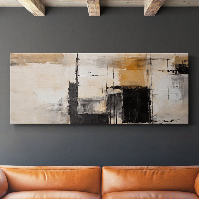 Toile tendue avec châssis Abstract Series 4 # XXXII-Wide, H 20 po x l 50 po