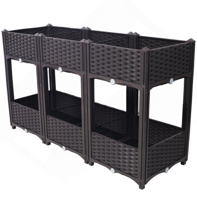 Jardinière surélevée - Jardinière surélevée avec bouchon de drainage pour jardin surélevé pour jardin potager / jardinière, 47,2 po x 15,7 po x 27,7 po