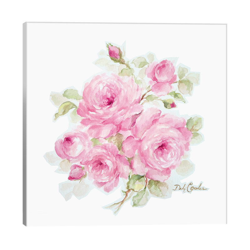 Romantic Roses by Debi Coules - Wrapped Canvas Painting, 45.72 cm H x 45.72 cm W x 1.91 cm D