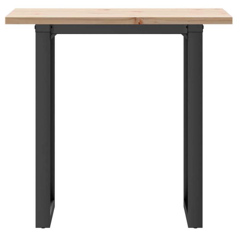 Dining Table O-Frame 75.5 Cm Solid Wood Pine And Steel, 75.5cm H x 80cm W x 50cm D