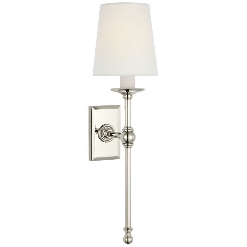 Classic 1 - Light Candle Wall Light, Polished Nickel