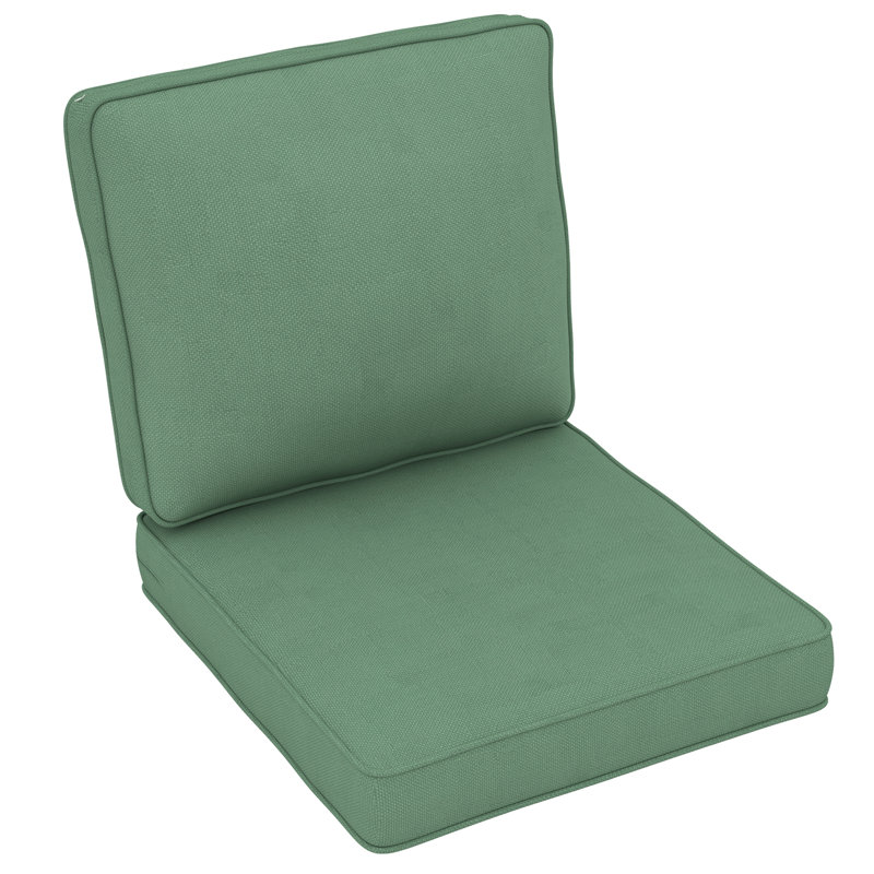 Ensemble de 4 coussins de chaise d'extérieur de luxe 22 x 24 x 6 pouces - Ensemble de 4 coussins de siège résistants à l'eau pour meubles de patio