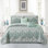 5 Piece Kingston Damask Printed Microfiber Quilts Set