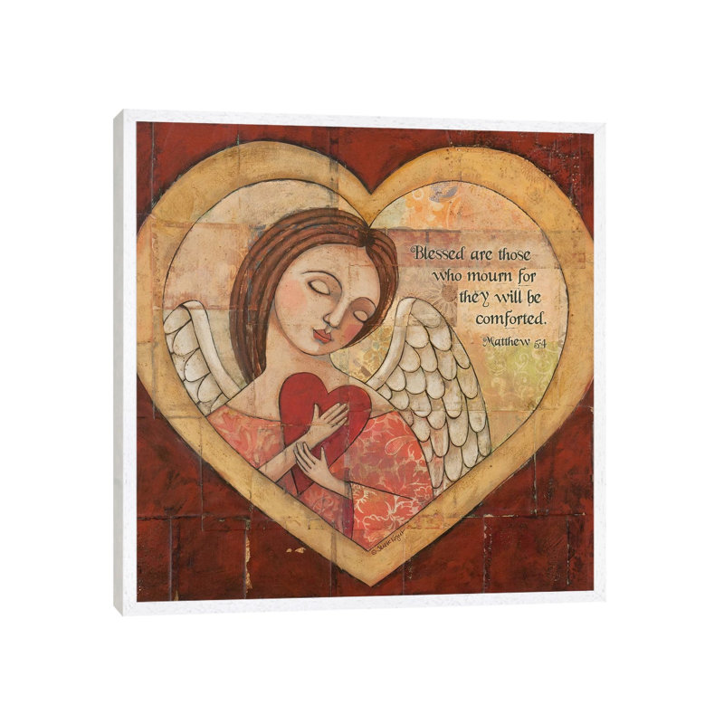 He First Loved Us Mourn by Teresa Kogut - Painting on Canvas, 45.72 cm H x 45.72 cm W, White Framed