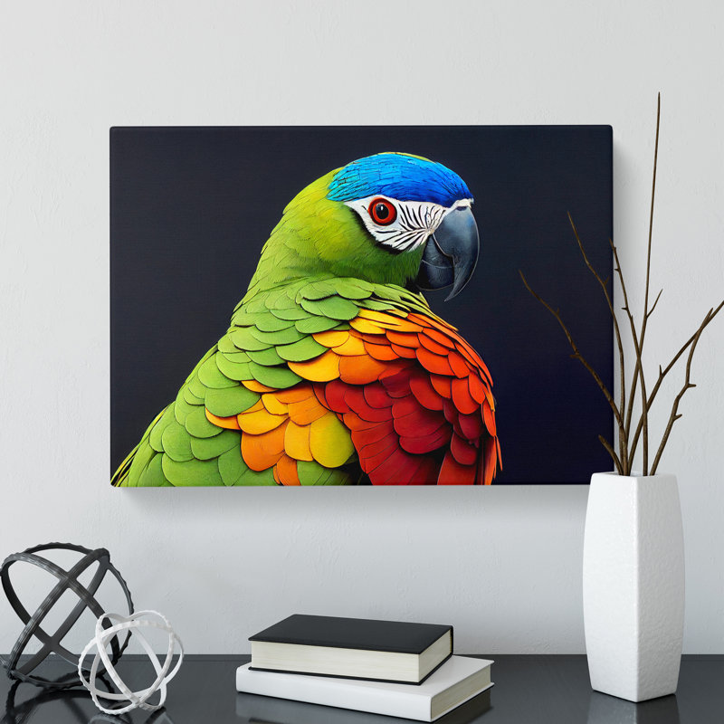 Colourful Parrot Portrait Vol.4 - Wrapped Canvas, 50cm H x 76cm W x 3cm D