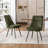 Modern Chenille Fabric Upholstered Dining Chairs Armless Side Chairs with Color-Matched Metal Frame For Kitchen Dining Room-155127100-148779385