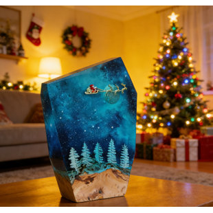 Veilleuse de père Noël en résine fabriquée à la main 8 po