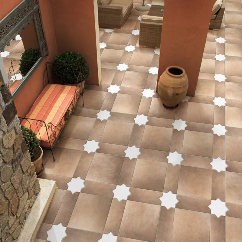Argile Bordeaux 24-5/8 In. X 24-5/8 In. Porcelain Floor And Wall Tile Kit, Brown/Beige