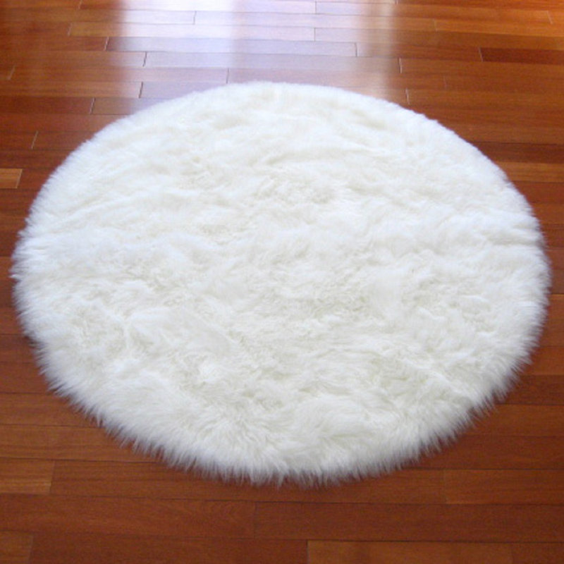 Tapis blanc rond Animal