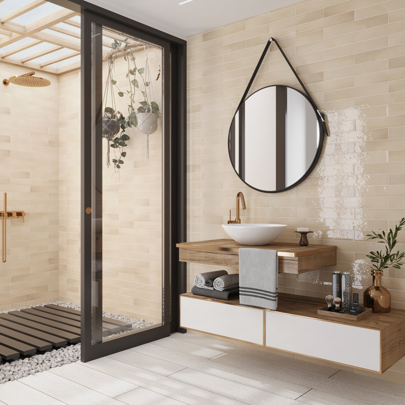 2.56'' W x 15.75'' L Ceramic Subway Singular Tile, Beige