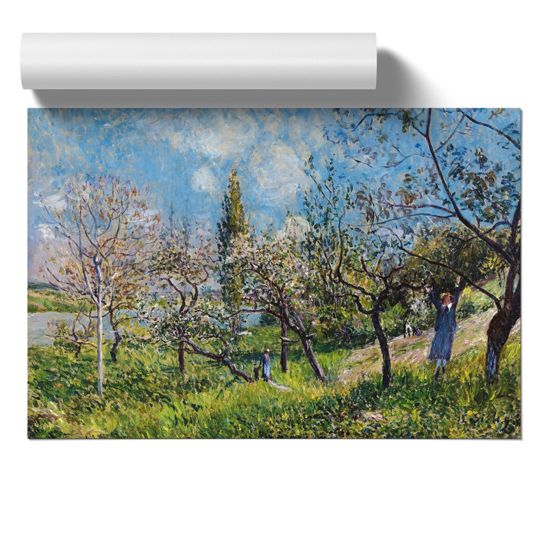 Orchard In Spring by Alfred Sisley - No Frame Painting, 21cm H x 30cm W x 0.1cm D