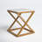 Lewis Marble Top Solid Wood Cross Base End Table -1588931458