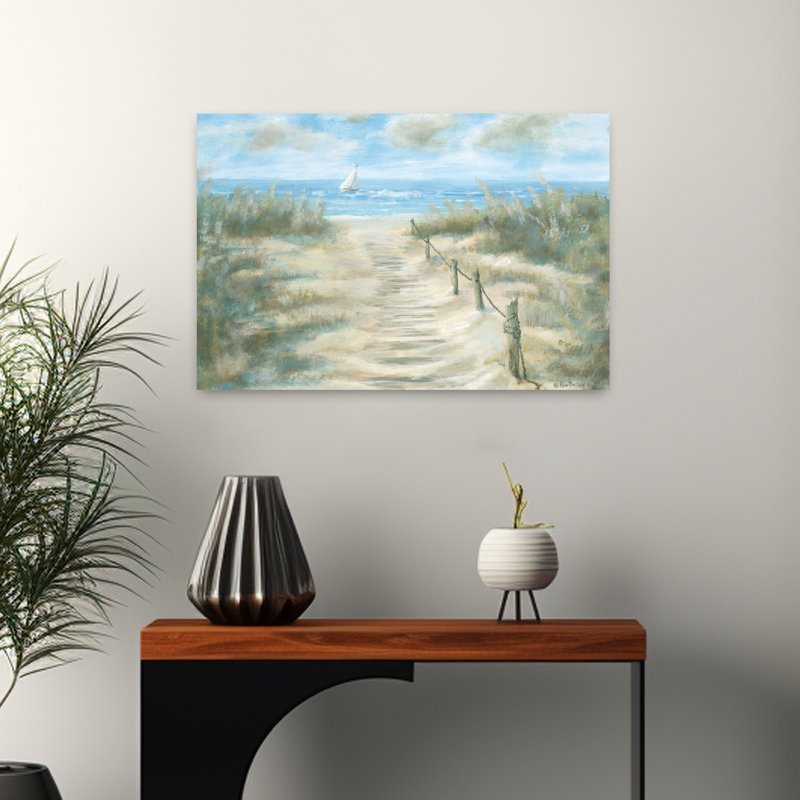 Path to Sandy Beach, art côtier abstrait, H 16 po x l 24 po