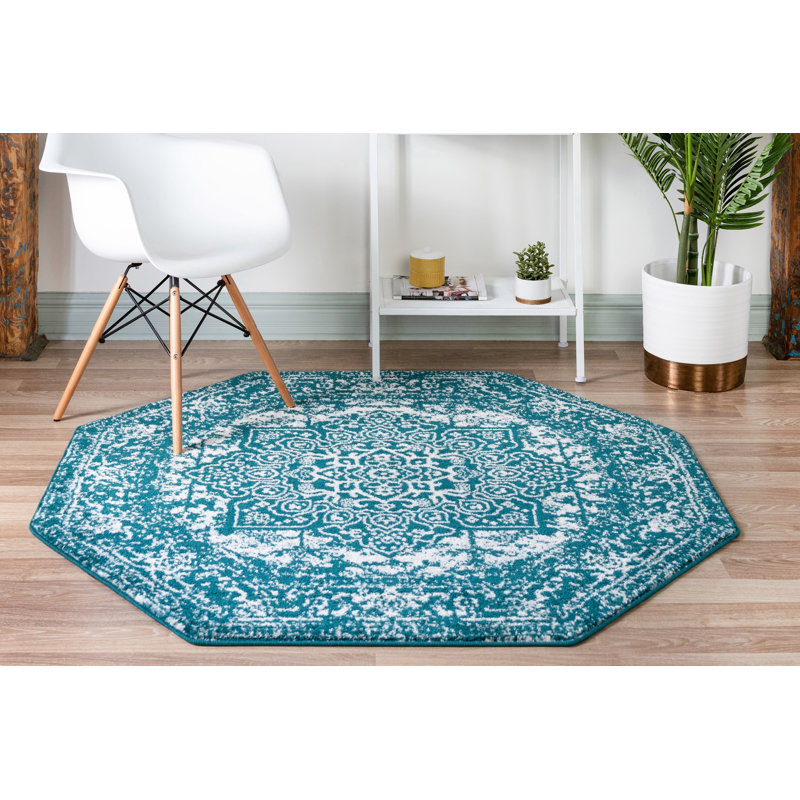 Madline Oriental Indoor Rug, Octagon 5'3" x 5'3"