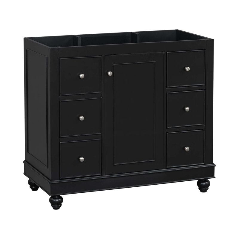 [Cabinet seulement] Meuble-lavabo noir de 36 po (lavabo non inclus)