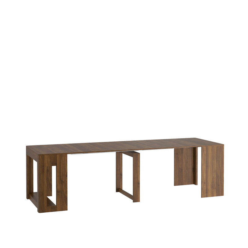 Extendable Foldable Dining Table, Space-Saving Wood Finish MDF Multifunctional Console