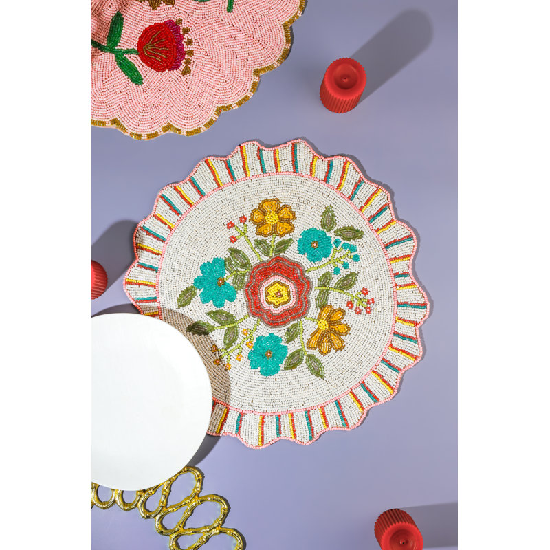 The "Fiesta Bloom" Beaded Placemat