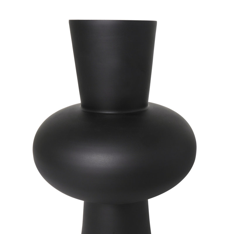 Mable Glass Table Vase, Black