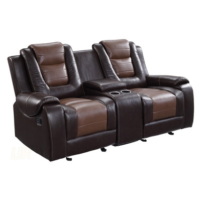Ensemble de canapé de salon moderne et luxueux avec des caractéristiques d'inclinaison, un revêtement en similicuir et des solutions de rangement intégrées