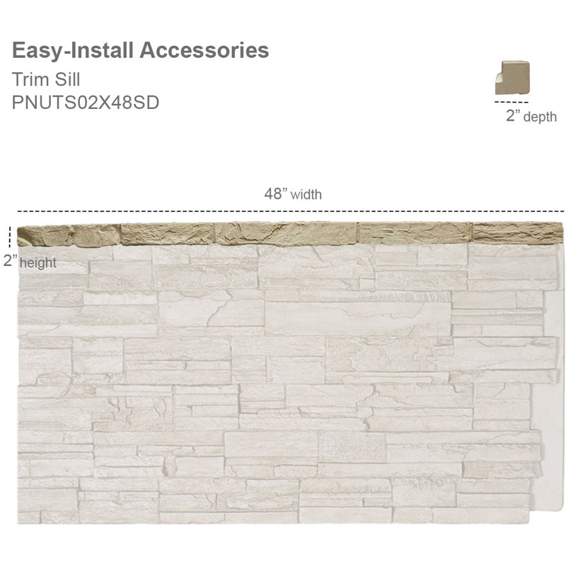 Sill Universal Universal pour panneaux de parement en faux pierre EverStone, Grès