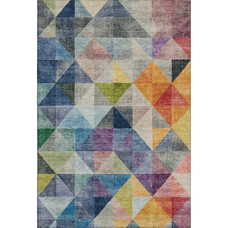 Premium Machine Washable Ariel Geometric Rug, Rectangle 10' x 14'