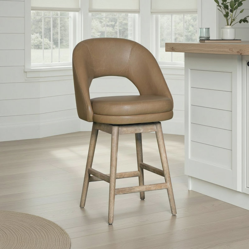 Tabouret de bar ou de bar en similicuir Kendricque, Tabouret de comptoir (siège d'une hauteur de 26 p