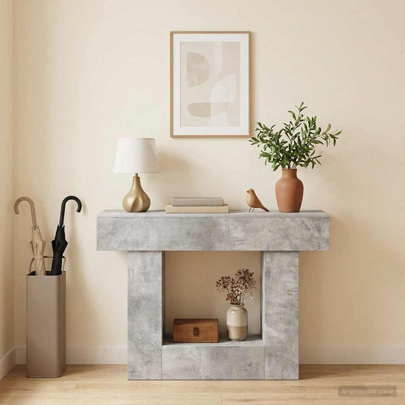Console Table, Concrete Grey, Concrete Grey, Concrete Grey, 74cm H x 101cm W x 30cm D