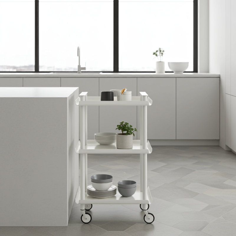 Zeigler Serving Cart, White, White