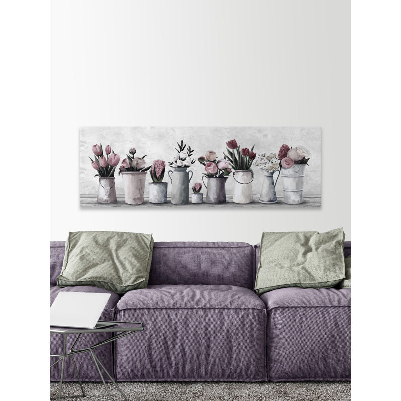 « fraîche cut fleurs »-impression sur toile tendue, H 10 po x l 30 po x P 1,5 po