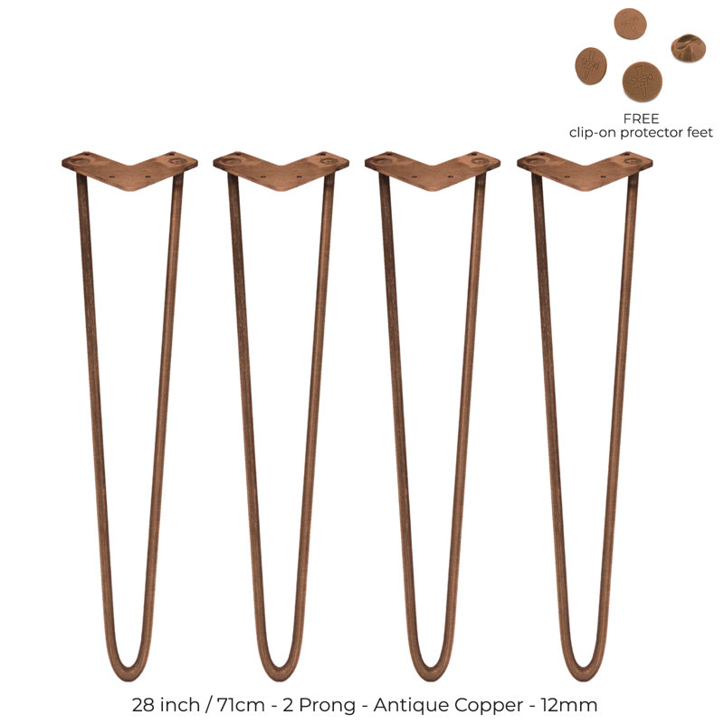 Klimek Table Leg, 71cm H x 11cm W x 8cm D, Rose Gold
