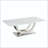 Rectangular Coffee Table with Marble Pattern MDF Top and Silver Stainless Steel Base