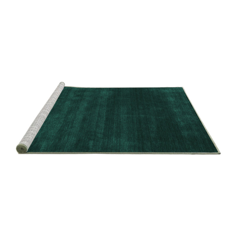 Jaquarion Solid Color Machine Woven Polyester/Chenille Area Rug in Teal, Rectangle 2' x 3'