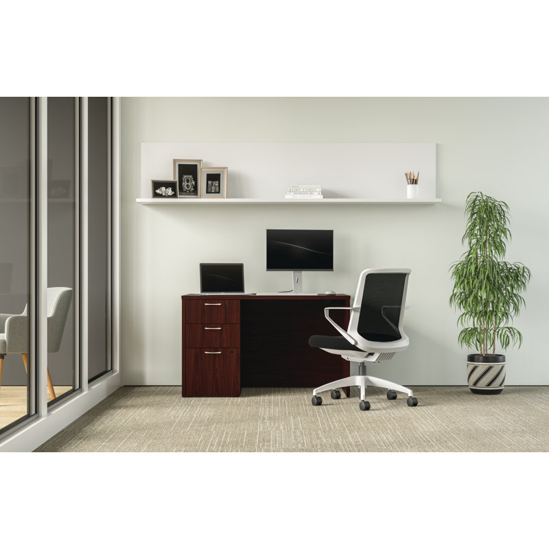 Bureau à caisson simple HON MOD, Acajou traditionnel, L 60 po x P 30 po x H 29 po