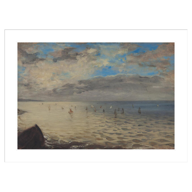 Vue sur la mer depuis les hauteurs de Dieppe par Eugène Delacroix, impression giclée encadrée, H 30,62 po x l 41,5 po