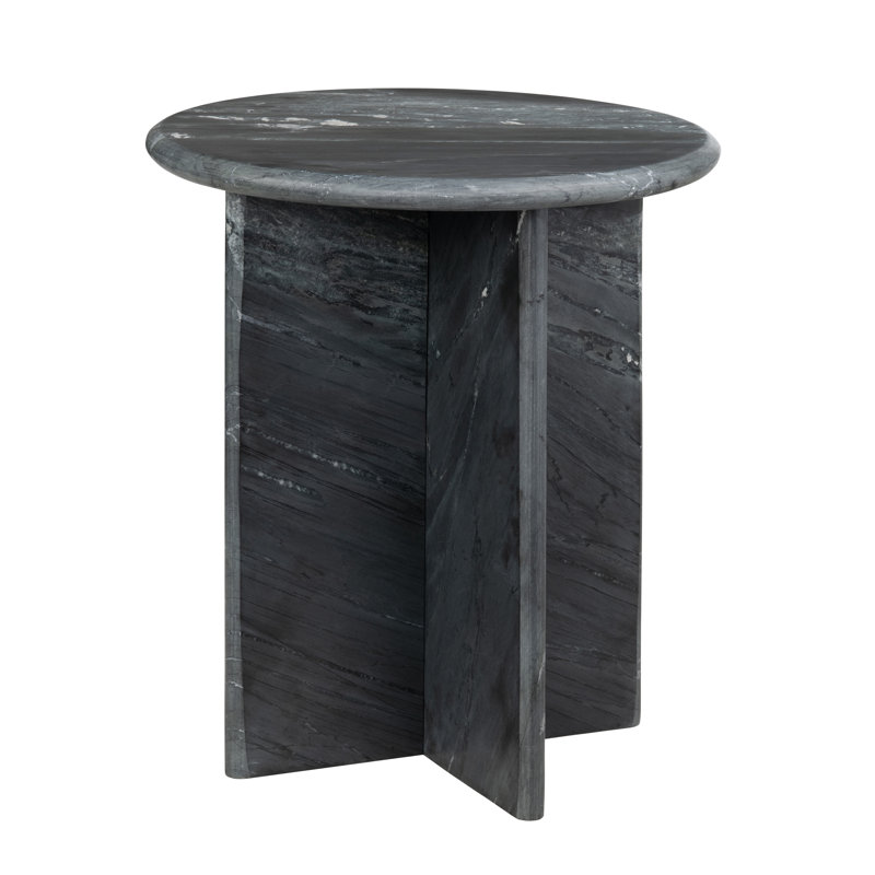 Black Marble Round Accent_End Table